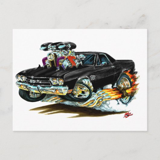 1970 El Camino Black Truck Postkarte (Vorderseite)