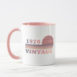 1970 geboren elegantes modernes vintage Geburtstag Tasse