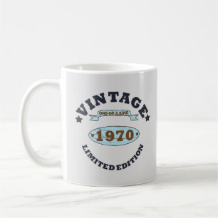 1970 geboren elegantes Vintage-Geburtstagsgeschenk Kaffeetasse