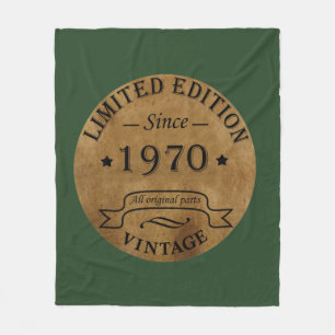1970 geborenes Geschenk im antiken Vintage-Stil zu Fleecedecke