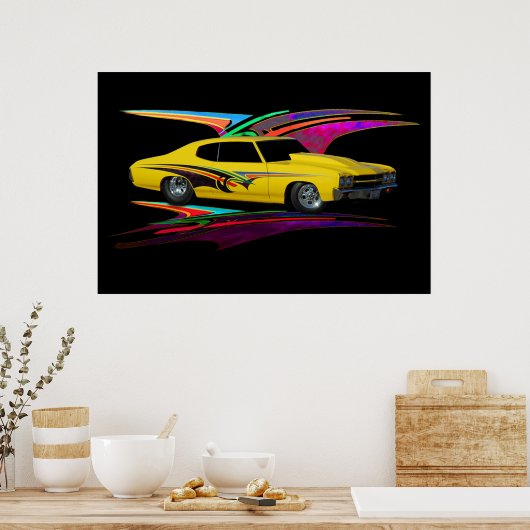 1970 gelber Klassiker Poster (Küche)