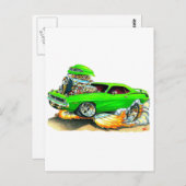 1970 Grüner Wagen von Plymouth Cuda Postkarte (Vorne/Hinten)