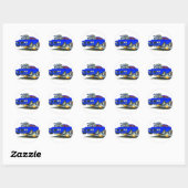 1970 GTO Blue Car Runder Aufkleber (Blatt)