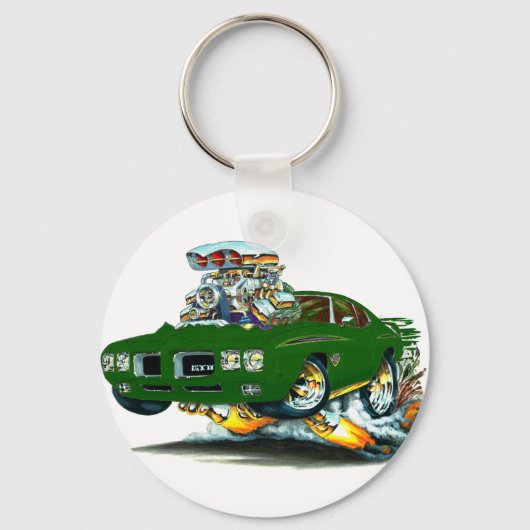 1970 GTO Richter Green Car Schlüsselanhänger (Vorderseite)