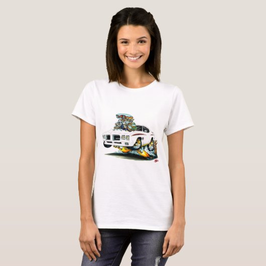 1970 GTO Richter-Weiß-Auto T-Shirt (Vorne ganz)