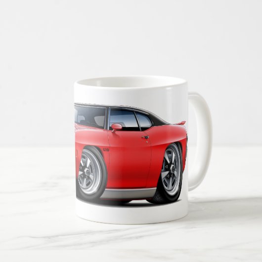 1970 GTO Rot-Schwarze Spitze Kaffeetasse (VorderseiteRechts)