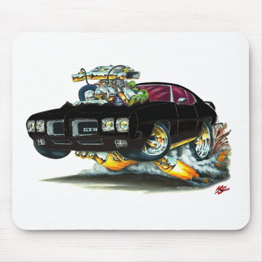 1970 GTO schwarzes Auto Mousepad (Vorne)