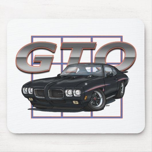 1970 GTO Schwarzes Mousepad (Vorne)