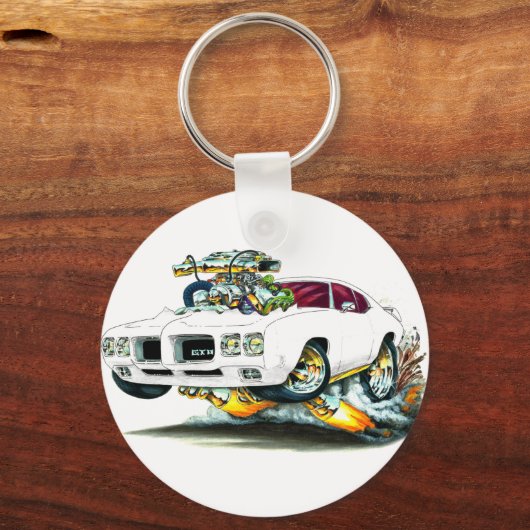 1970 GTO Weißer Wagen Schlüsselanhänger (Vorderseite)