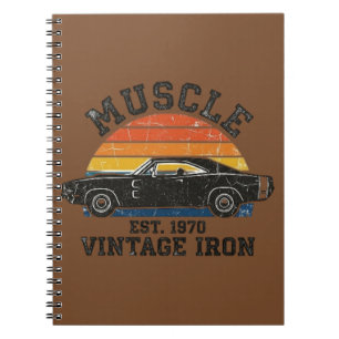 1970 Muscle Car Sonnenuntergang - Vintage Iron Notizblock
