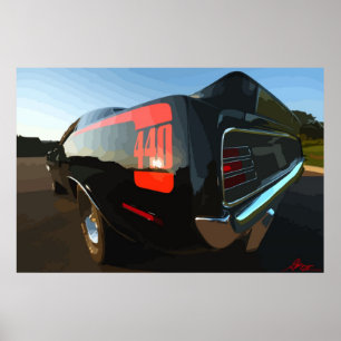 1970 Plymouth 'Cuda 440 Art Print Poster (Vectoriz