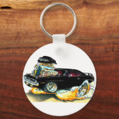 1970 Plymouth Cuda Black Car Schlüsselanhänger (Vorderseite)