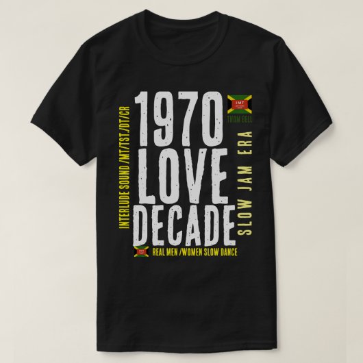 1970 REAL MEN SLOW DANCE Basic Dunkles T-Shirt (Design vorne)