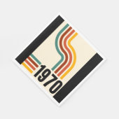 1970 Retro Stripe Vintag Rainbow Poster Style Serviette (Ecke)