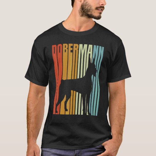 1970 Retro Style Dobermann T-Shirt (Vorderseite)