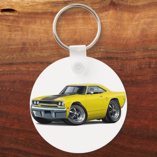 1970 Roadrunner Gelb-Schwarz Schlüsselanhänger (Vorderseite)