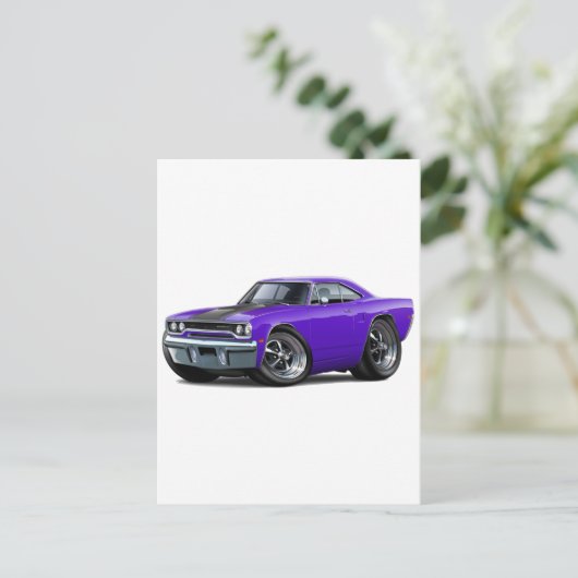 1970 Roadrunner Lila-schwarz Postkarte (Stehend Vorderseite)