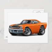 1970 Roadrunner Orange-Black Postkarte (Vorne/Hinten)