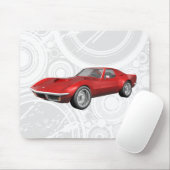 1970 Sportwagen Corvette: Roter Fertig: Mousepad (Mit Mouse)