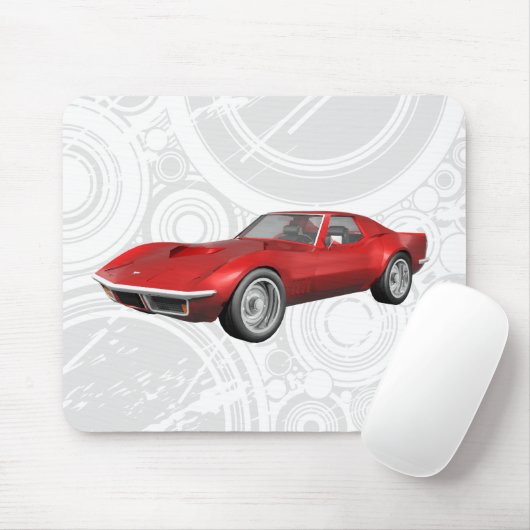 1970 Sportwagen Corvette: Roter Fertig: Mousepad (Mit Mouse)