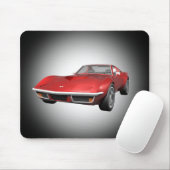 1970 Sportwagen Corvette: Roter Fertig: Mousepad (Mit Mouse)