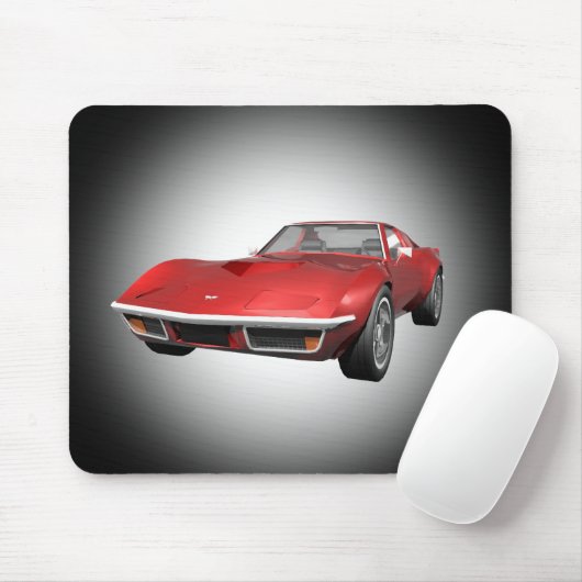 1970 Sportwagen Corvette: Roter Fertig: Mousepad (Mit Mouse)