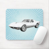 1970 Sportwagen Corvette: Weißes Finish: Mousepad (Mit Mouse)