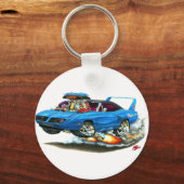 1970 Superbird Blue Car Schlüsselanhänger (Vorderseite)