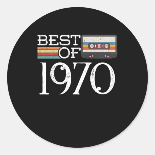 1970 Vintag 50. Geburtstagsgeschenk Runder Aufkleber (Vorderseite)