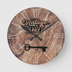 1970 Vintage Acrylmauer-Uhr Runde Wanduhr