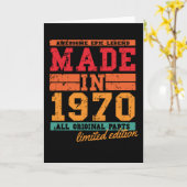 1970 Vintages Sprichwort Karte (Gelbe Blume)