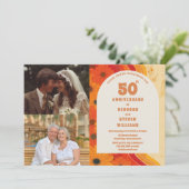 1970er 50. Hochzeitstag 2 Foto Einladung (Stehend Vorderseite)