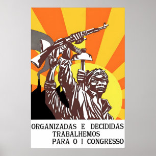 1970er Jahre Afrikanisches Propagandaplakat Angola Poster
