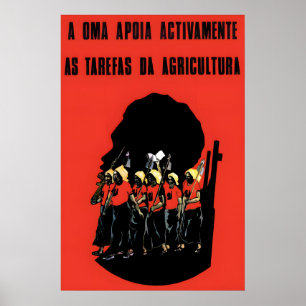 1970er Jahre Afrikanisches Propagandaplakat Angola Poster