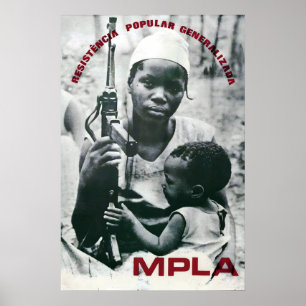 1970er Jahre Angola Propagandaplakat Unterstützung Poster