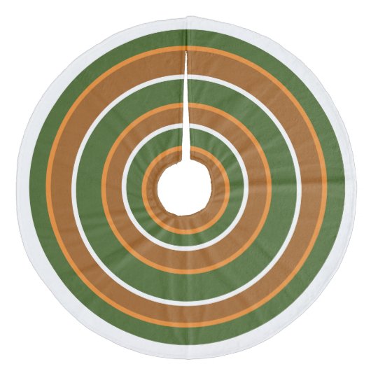 1970er Jahre Grün, Orange, Braun Weihnachtsbaumroc Fleece Weihnachtsbaumdecke (Vorderseite)