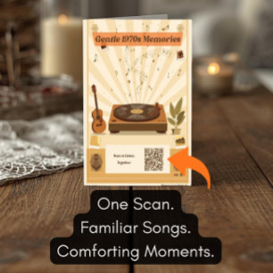 1970er-Jahre-Musik-Playlist-Grußkarte Demenz Karte