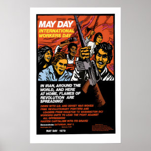 1970er Jahre Poster Internationaler Tag der Arbeit