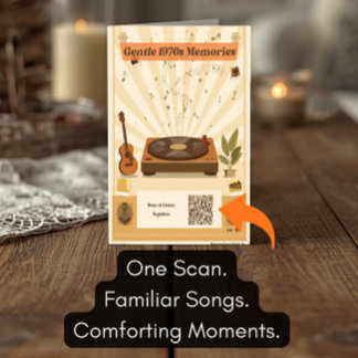 1970er Musik-Playlist Grußkarte Demenz Karte