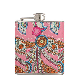 1970er Paisley Hipster Retro Vintage Hipflask Flachmann