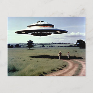 1970er Retro-UFO-Foto Australisches Outback Postkarte