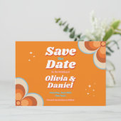 1970er Save the Date Wedding Retro Vintag (Stehend Vorderseite)