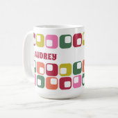 1970s Retro Style Geometric Pattern Personalized Kaffeetasse (Vorderseite Links)