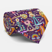 1970s Sticker Disco Neck Tie Krawatte (Gerollt)