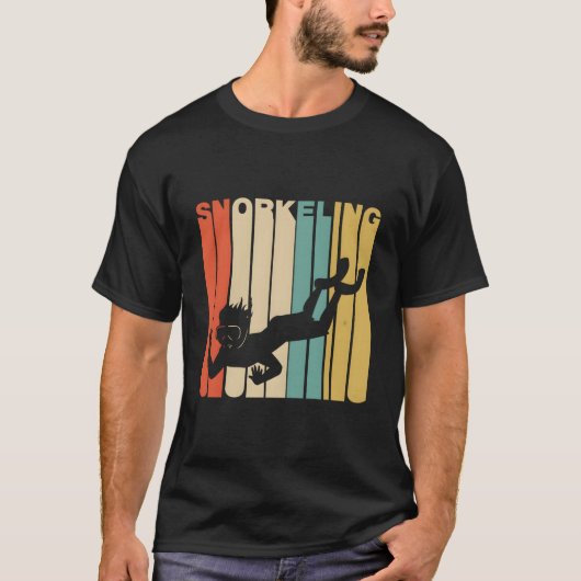 1970'S Style Snorkeling Snorkeler T-Shirt (Vorderseite)