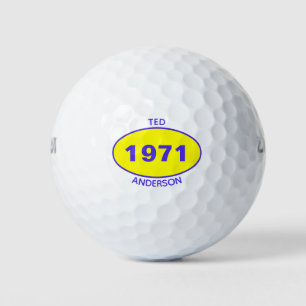 1971 50. Geburtstag Gelber Name jedes Jahres Golf  Golfball