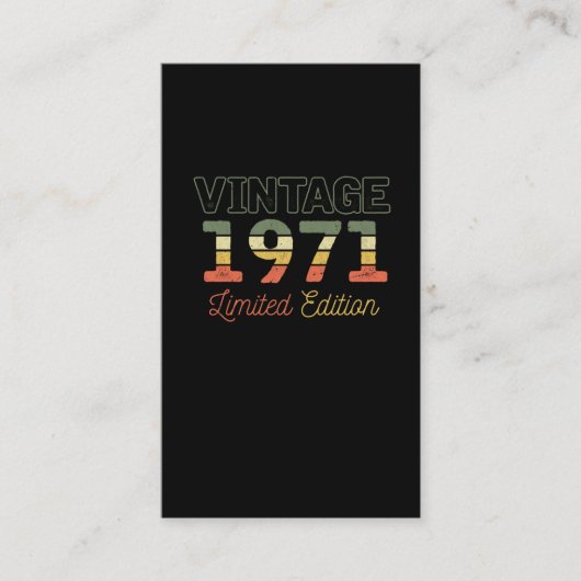 1971 50 Jahre alt 50. Geburtstag Visitenkarte (Vorderseite)