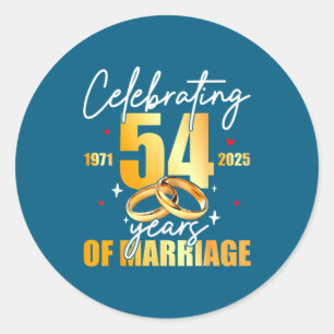1971 54. 54. Hochzeit feiern Runder Aufkleber