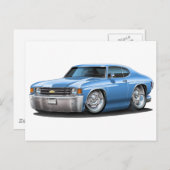 1971-72 Chevelle Lt Blue Car Postkarte (Vorne/Hinten)