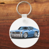 1971-72 Chevelle Lt Blue Car Schlüsselanhänger (Vorderseite)